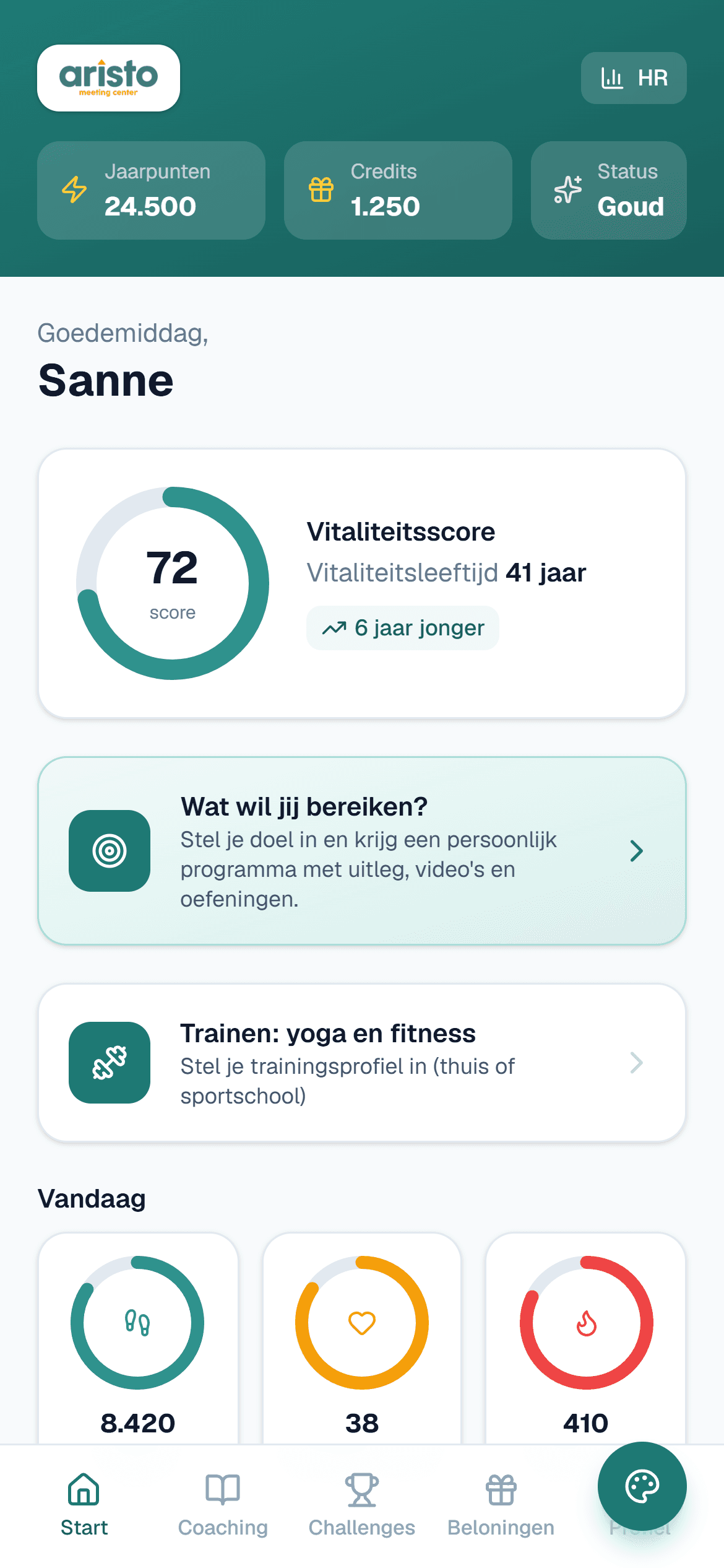 Aristo Vitaal, scherm 2