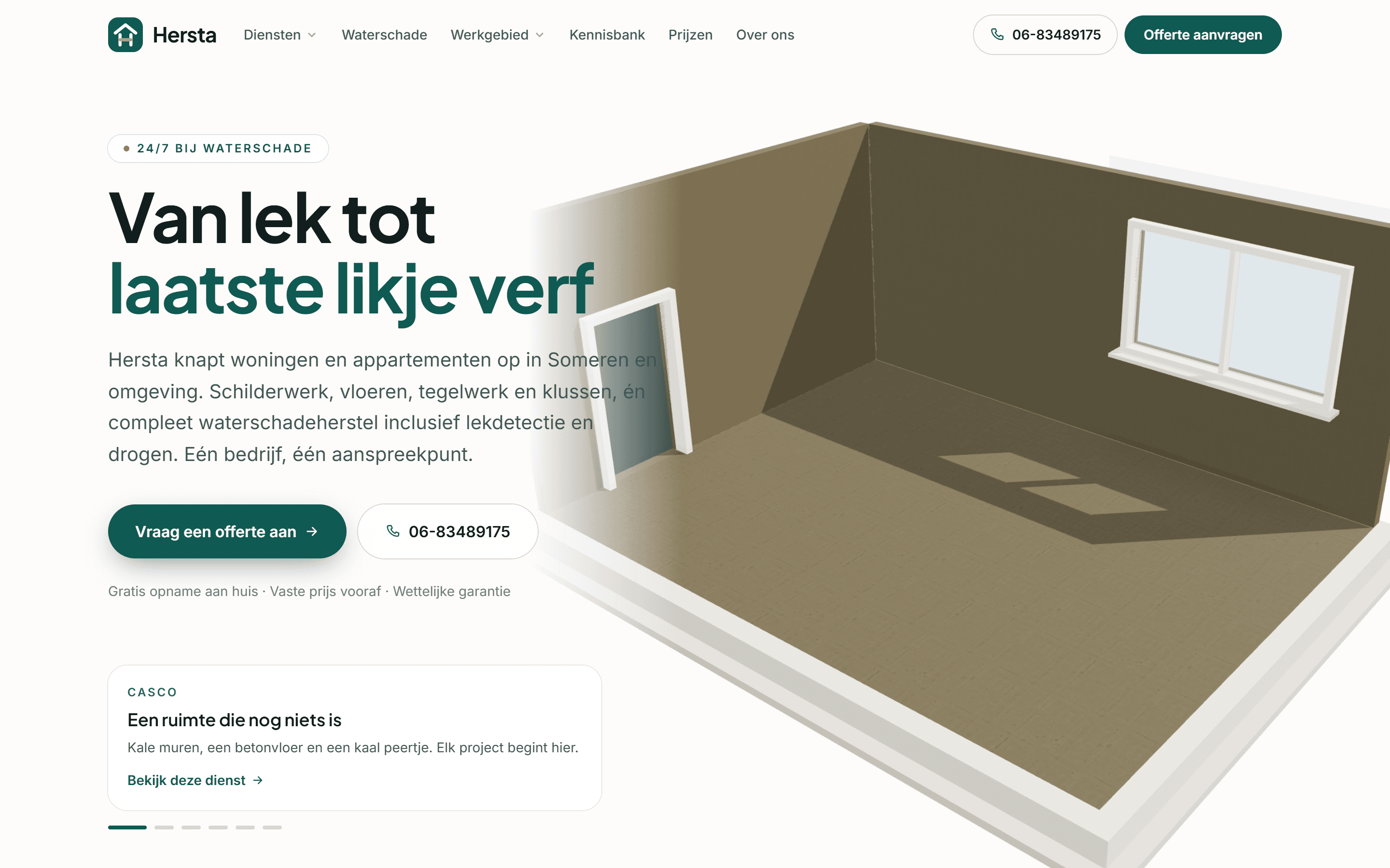 Website van Hersta Bouw & Onderhoud