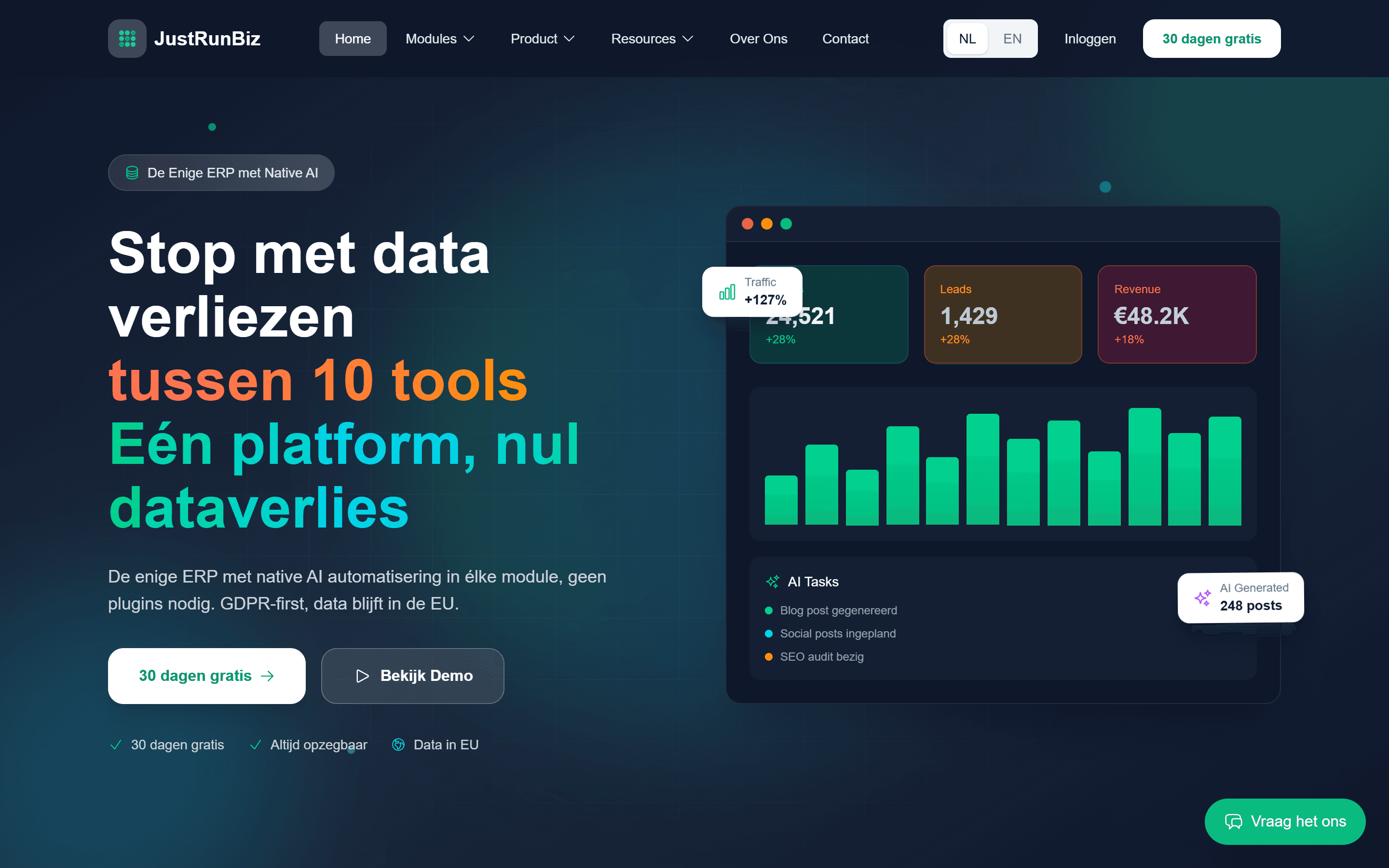 Website van JustRunBiz