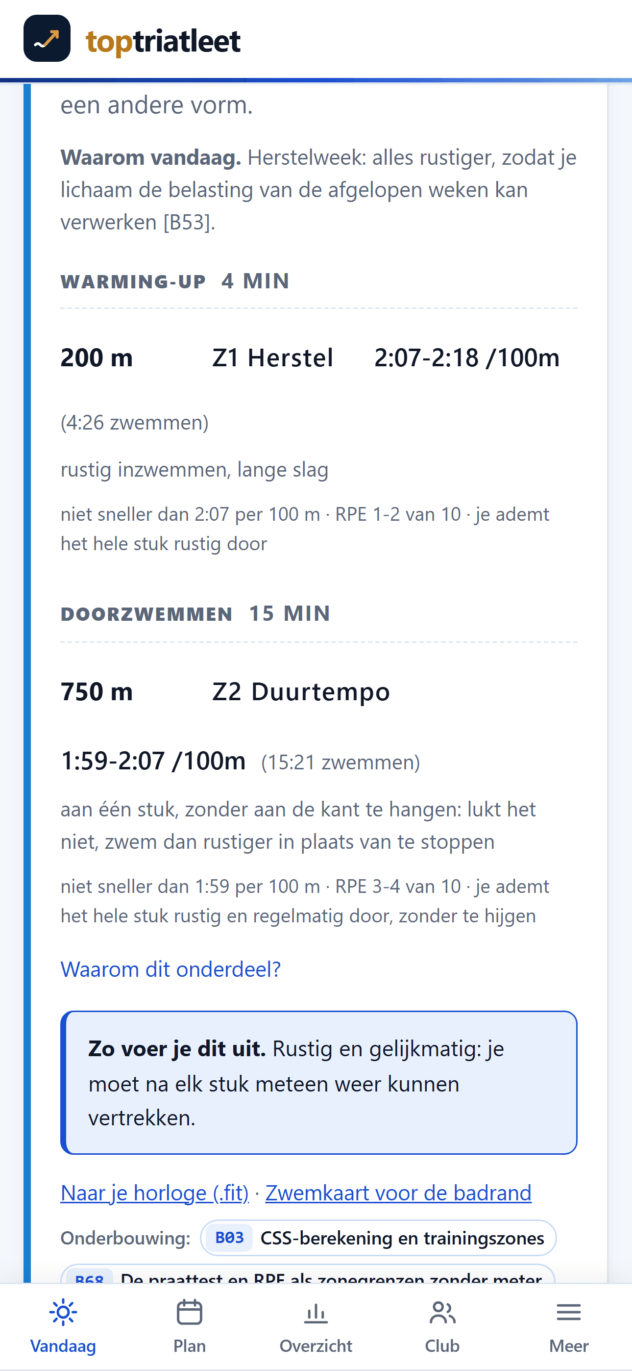 Toptriatleet, scherm 2